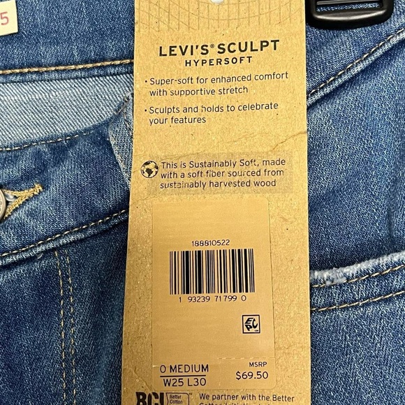New With Tag Levi’s 711 Distressed Skinny Jean Size 25 - Picture 4 of 7